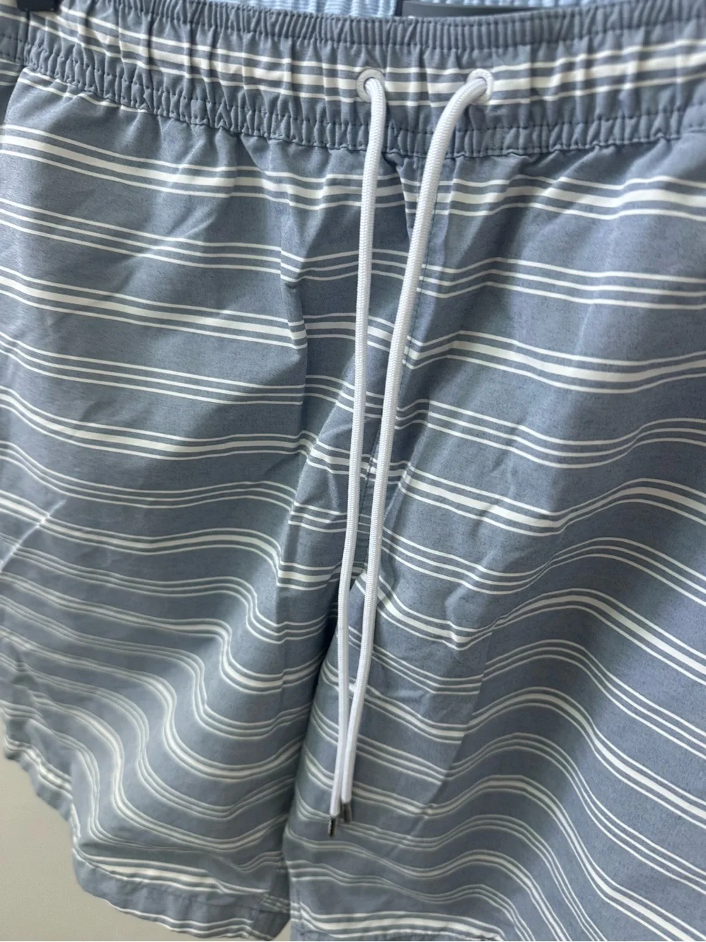 Bonobos Gray and White Striped Swim Trunks